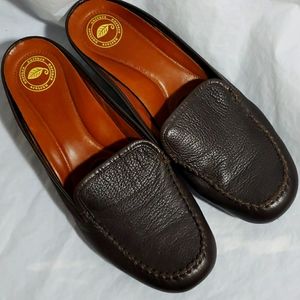 NUTURE Brown Leather Slides shoes -8